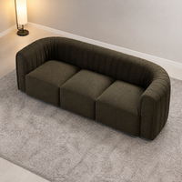 Canapé modulaire YUANCHANG en tissu capitonné avec cadre en bois de larch et eucalyptus, ressorts serpentin en acier au manganèse, pour salon