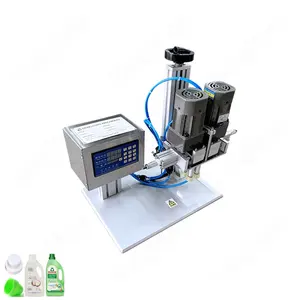 YKCGJ-6120-B Desktop Semi-auto Four Wheels Clamping Laundry Detergent Barrel Capping Machine Sealing Equipment