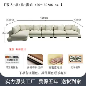 Italiaanse Minimalistische Stof Wolk Sofa Set Meubels Eenvoudige Moderne Modulaire Woonkamer Banken