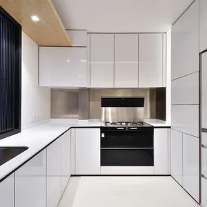 Modern Style European Modern Lacquer Kitchen Cabinet Designs Solid Wood Kitchen Cabinet
