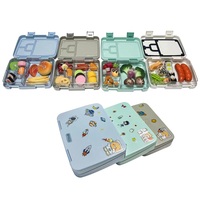 Boîte à lunch pour enfants, boîte bento, plastique PP écologique, pliable, étanche, compatible micro-ondes