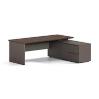 Bureau de direction au design moderne, bureau de PDG, bureau de directeur général, bureau de patron, bureau en forme de L avec tiroir