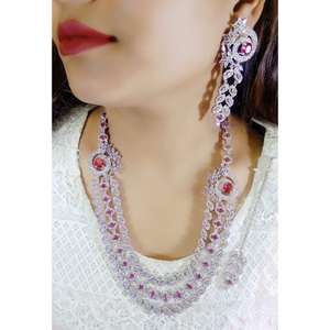 Juego de Joyería de Lujo con Diamantes Completos, Aretes, Pulsera y Collar para Mujer, Venta al por Mayor de Fábrica - Product Image 6