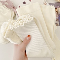Logo personnalisé Chaussettes d'été à tube moyen pour femmes Chaussettes Jk de couleur unie Chaussettes blanches polyvalentes