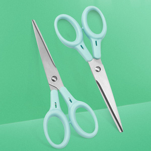 Stainless Steel Office Scissors Straight Head Blue For Home Paper Cutting And Craft DIY - Product Image 1
