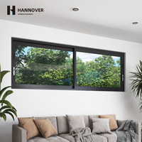 Fenêtre coulissante horizontale en aluminium à double vitrage anti-ouragan avec moustiquaire magnétique suspendue pour appartements et villas en Australie