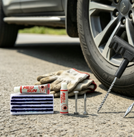 Kit de réparation de pneus sans chambre à air pour véhicules, outils robustes en métal en forme de T pour la réparation d'urgence des pneus tout-terrain
