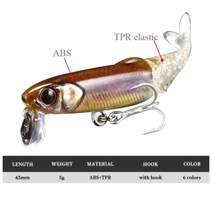 6 Farben Pesca Artificial <span class=keywords><strong>Hard</strong></span> Baits 65mm 5g ABS TPR Material Künstlicher Hart köder Floating <span class=keywords><strong>Minnow</strong></span> Bait Soft Tail <span class=keywords><strong>Minnow</strong></span> <span class=keywords><strong>Lure</strong></span> - Product Image 3