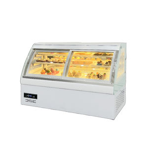 <span class=keywords><strong>Prix</strong></span> de comptoir droit d'armoire incurvée amélioré de qualité professionnelle pour réfrigérateur d'affichage de gâteau avec conception d'entrée avant - Product Image 1