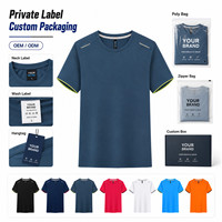 T-shirt sport en denim avec logo personnalisé, 180g, haute élasticité, 11% élasthanne, séchage rapide, écologique, respirant, réfléchissant, marque privée