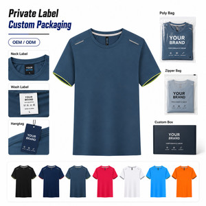 T-shirt personnalisé avec logo, 180g, haute élasticité, 11% Spandex, séchage rapide, tee-shirt de sport performant, t-shirt de course réfléchissant, marque privée, vente en gros - Product Image 5