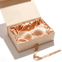 Luxuriöse Rosa Papierbox mit Individuellem Logo, Faltbare Starre Kartonbox mit Magnetverschluss, Geschenkbox mit Seidensatin-Futter und Bandverzierung