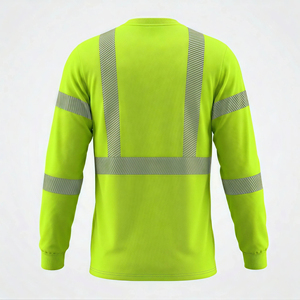 ओम कस्टम लोगो एनीसी कक्षा 2 उच्च दृश्यता लंबी आस्तीन चिंतनशील सुरक्षा शर्ट पुरुषों के लिए जेबों - Product Image 4