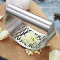 Multifunctionele handmatige knoflookpers van roestvrij staal met metalen handvat voor het persen van knoflook