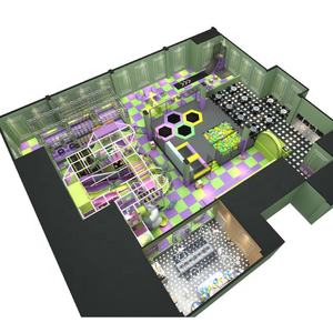 Pokiddo Cases 750sqm2 enfants adultes vilain <span class=keywords><strong>château</strong></span> labyrinthe Ninja déformé mur Tunnel diapositives Ball Pit Trampoline parc aire de jeux intérieure - Product Image 2