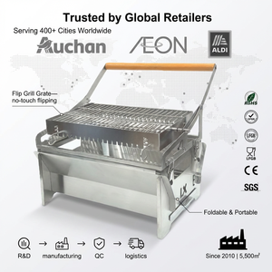 Griglia Barbecue a Carbone OEM Smontabile con Forno, Braciere da Esterno e Ciotola per il Fuoco, Griglia Girevole a Rete - Costruzione in Metallo - Product Image 1