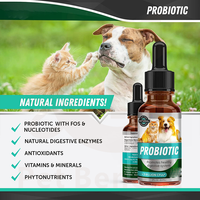 Gouttes Probiotiques pour Chiens OEM/ODM : Prébiotiques, Enzymes Digestives, Absorption Rapide, Supplément Liquide pour la Santé Digestive et la Flore Intestinale