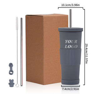 Vaso Térmico Portátil <span class=keywords><strong>de</strong></span> Acero Inoxidable <span class=keywords><strong>de</strong></span> 830 ml, Color Personalizado, Multicolor, Aislamiento <span class=keywords><strong>al</strong></span> Vacío, Antideslizante, con Pajita, Apto para Agua Hirviendo, 6 Horas - Product Image 6