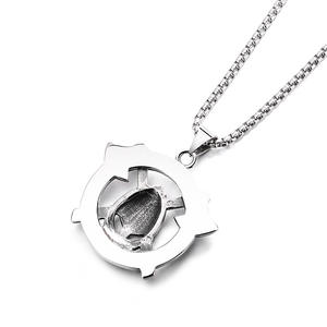 Decoración de acero <span class=keywords><strong>Guerrero</strong></span> espartano europeo y <span class=keywords><strong>americano</strong></span> Doble hacha Collar de acero inoxidable Accesorios de acero de titanio - Product Image 3