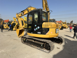 รถขุดตีนตะขาบ CAT 308D สีเหลือง เครื่องขุดไฮดรอลิก ติดตั้งบนราง สำหรับงานก่อสร้าง - Product Image 1