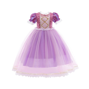 Niñas Anime princesa vestidos <span class=keywords><strong>de</strong></span> verano niñas Cosplay <span class=keywords><strong>Rapunzel</strong></span> <span class=keywords><strong>vestido</strong></span> Año Nuevo carnaval disfraz cumpleaños fiesta <span class=keywords><strong>vestido</strong></span> para niñas - Product Image 1