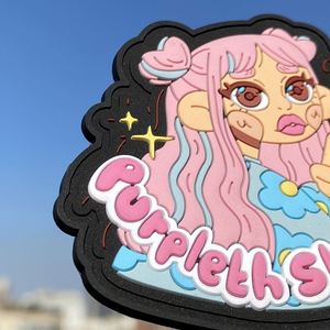 High Quality Custom Cartoon Logo Pvc Patch Rubber <b>Badges</b> Iron on Hook and Loop 2D 3D Soft Clothing PVC Patch - Product Image 2