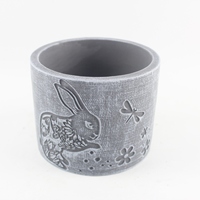 Pot de fleurs personnalisé de haute qualité avec éléments décoratifs en forme de lapin, jardinière en ciment pour plantes de jardin et serre, pot en béton