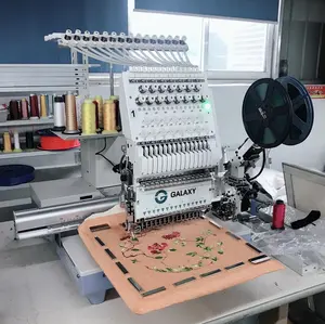 GALAXY HIGH SPEED 1501 WITH TWIN SEQUINS & 9 IN 1 FRAME EMBROIDERY MACHINE FOR PILLOW COVER