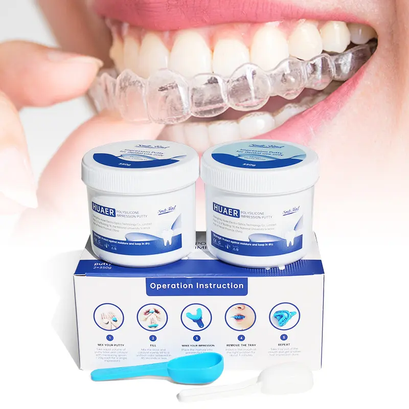 Private Label OEM Schwerer leichter Körper in Dosen Dental labor Abform material Kitt Alginat Zahn abdruck Kit mit Tablett