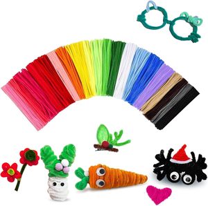 100 Pcs/Bundle DIY Craft Wholesale Bulk Colorful Fluffy Chenille Stems Fuzzy Wire Pipe Cleaner Flowers <b>Educational</b> <b>Toys</b> - Product Image 5