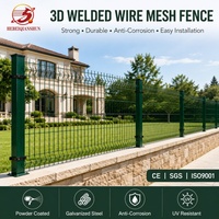 Clôture en treillis métallique 3D à structure robuste avec fil épais, clôture de sécurité pour campus scolaire en treillis soudé en V