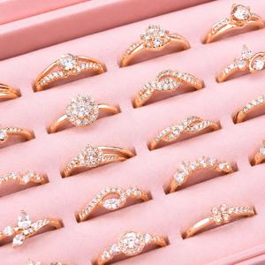 Wholesale Women's Non Fade Custom Brass Wedding <b>Ring</b> <b>Set</b> 18K <b>Gold</b> Plated Engagement 5A Cubic Zirconia Fashion Daily Wear Jewelry - Product Image 1
