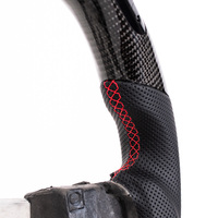 Volant à LED noir Nappa en fibre de carbone véritable personnalisé 12-18 Volant à LED Dodge Ram