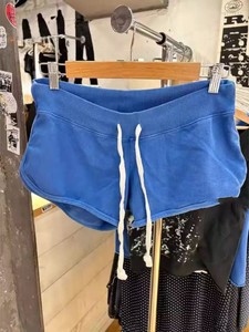 Pantalones Cortos Deportivos Casuales para <span class=keywords><strong>Mujer</strong></span>, Estilo BM, con Cordón Ajustable, Cintura Elástica, Holgados y Versátiles, Color Azul - Product Image 3