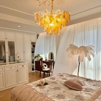 Lustre en verre de luxe français, luminaire suspendu moderne pour villa, salon, chambre à coucher, salle à manger, décoration d'hôtel