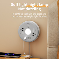 Multiprise pliable de forme ronde, standard américain, avec lumière nocturne ou lampe de bureau