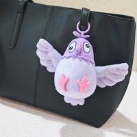 Porte-clés en peluche Kawaii personnalisé en forme d'oiseau, pendentif animal en peluche doux, figurine de pigeon personnalisée, porte-clés en plastique pour sac