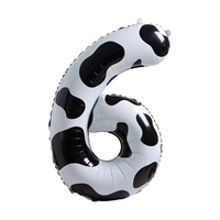 Ballon d'anniversaire numérique en aluminium motif vache, 40 pouces, noir et blanc, style américain, pour le Nouvel An et la Journée des enfants