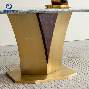 Mesa de Comedor de Mármol Italiano Clásica de Lujo de Alta Calidad para 8 Personas con Base de Acero Inoxidable, Compre Muebles en Línea en China - Product Image 6