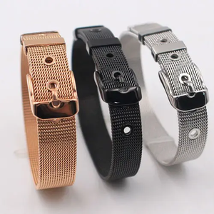 Mode Hoge Kwaliteit Roestvrij Staal 18K Goud Verstelbare Italiaanse Milanese Riem Horloge Mesh Riem Armband Koppels - Product Image 3