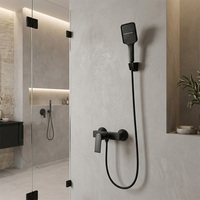 Chrome moderne en laiton mural robinet douche eau chaude froide mitigeur salle de bain ensemble de douche