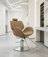 Fauteuil de Barbier Ergonomique Moderne Camel avec Appui-tête, Chaise de Salon Hydraulique à Vendre