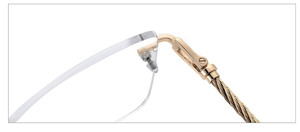 迅速配送、在庫あり、メンズ長方形リムレスメガネ、薄くて柔軟なリムレスメガネ - Product Image 6