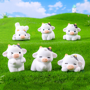 Encantadoras Miniaturas de Resina de Vacas Lecheras para Decoración de Paisajes, Pequeños Adornos de Animales, Accesorios DIY - Product Image 3