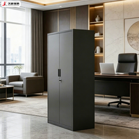 Armoire de rangement en métal JIUSHUN moderne à 2 portes pour bureau, garage, avec étagères réglables, en acier