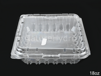 Boîte en plastique transparente pour myrtilles de 18 oz, boîte à clapet transparente en plastique pour l'emballage des fruits