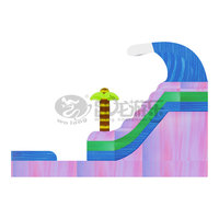 Toboggan aquatique gonflable en PVC en forme de palmier 6x3,5m pour événements ludiques extérieurs, usage commercial, 5-10 passagers