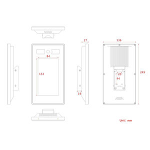 7-इंच बायोमेट्रिक एक्सेस कंट्रोल टर्मिनल फेस रिकॉग्निशन और कैमरा के साथ तापमान माप उपकरण - Product Image 2