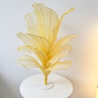 T-BF021 Kreative Maßgefertigte Riesige Schwarze Plissierte Stoff-Organza Material Tisch-Kunstblumen für Hochzeit Heimdekoration