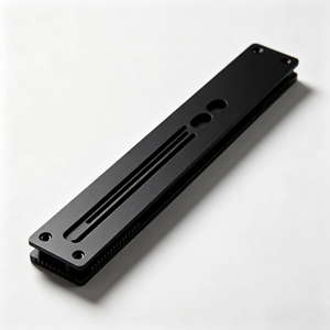 Soporte de Guía de Flujo Industrial de Alta Precisión para Aluminio, con Anodizado Negro y Plateado, Fabricado con Fresado CNC y Electroerosión por Hilo (EDM) - Product Image 1